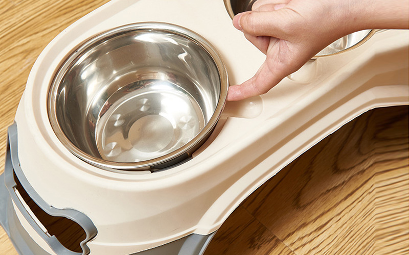 Elevated Double Dog Bowl with Stainless Steel Dishes - Non-Slip, Eco-Friendly Feeding Solution