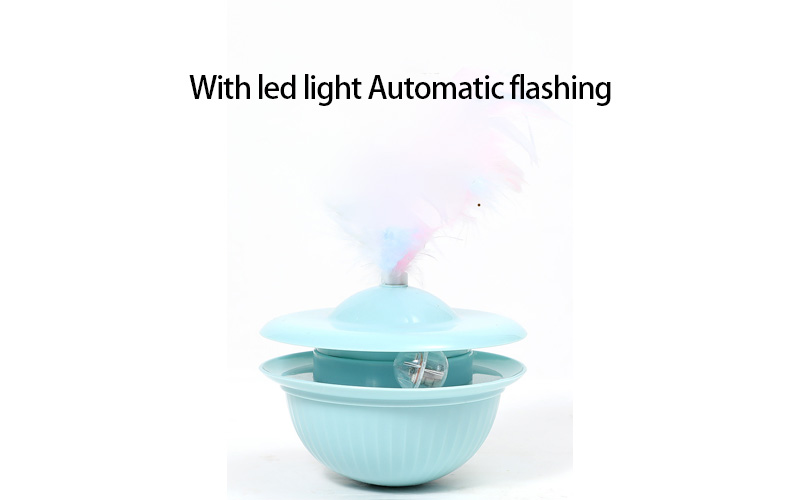 Multifunctional Interactive Cat Toy - Tumbler, Carousel, Teaser with LED Light in Pink and Blue