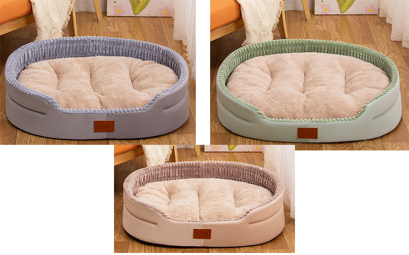 Comfort Cushioned Dog Bed with Raised Guardrail - Suitable for All Sizes in Gray