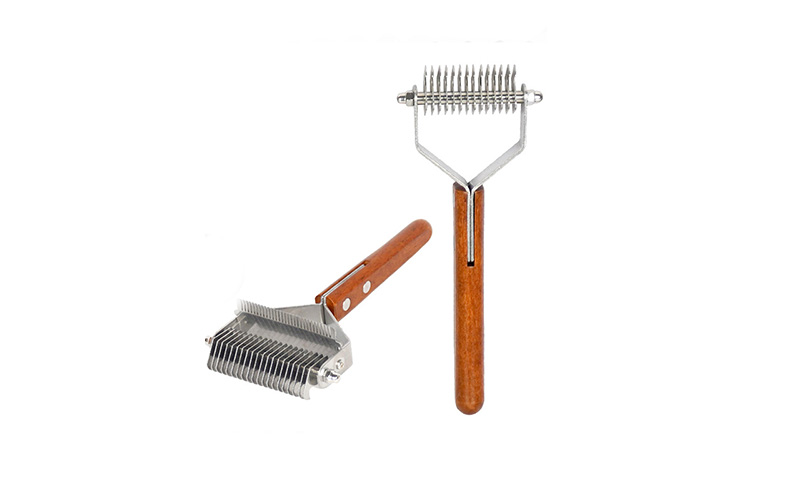 Deluxe Wood-Handled Pet Comb | Metal Tips | Versatile Grooming Tool