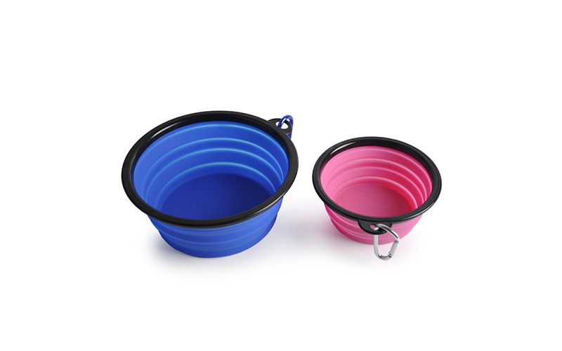 Portable Collapsible Dog Bowl CB-142 | Silicone, Mountaineering Buckle, Multi-Color