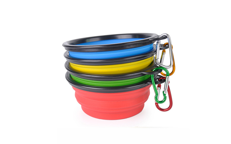 Portable Collapsible Dog Bowl CB-142 | Silicone, Mountaineering Buckle, Multi-Color