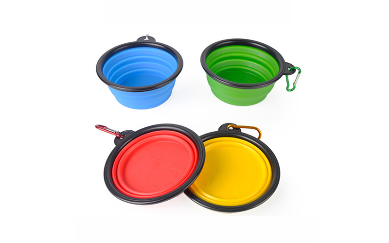 Portable Collapsible Dog Bowl CB-142 | Silicone, Mountaineering Buckle, Multi-Color