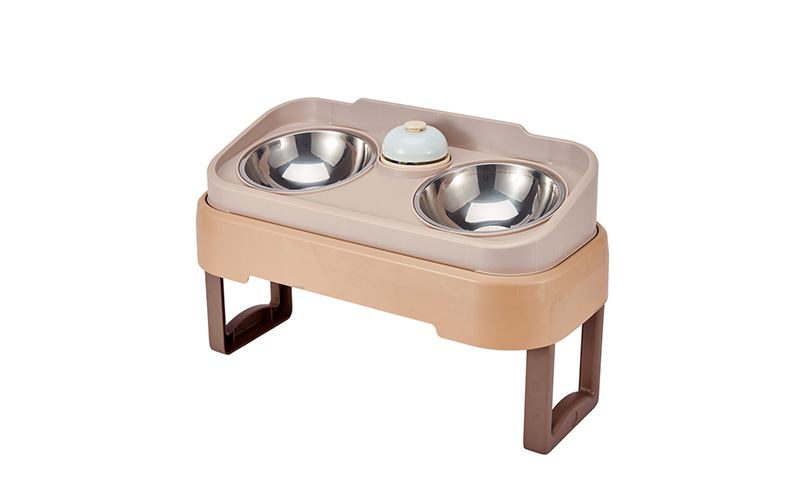 Elevated Double Pet Bowl Wholesaler | HIPS Stainless Steel, Wet and Dry Separation