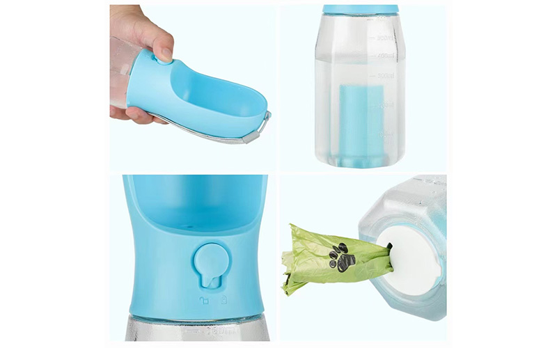 3-in-1 Portable Dog Water Bottle & Food Container - Large Capacity, Eco-Friendly