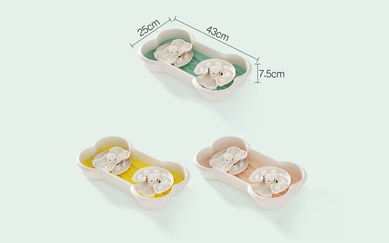 Double Compartment Slow Feed Dog Bowl - Fun and Healthy Eating for Two Dogs