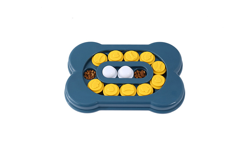 Dog Puzzle Slow Feeder Bowl with Mobile Bone Design - Interactive Feeding Experience