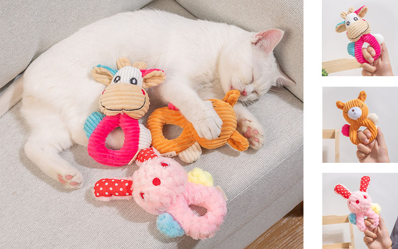 Plush Dog Toys with Squeakers - Chewable Multi-Style Puppy Playthings